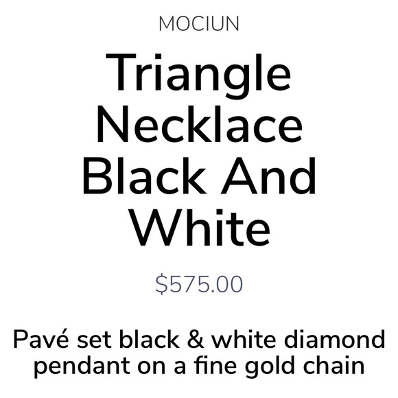 MOCIUN Triangle Necklace Black and White - Picture 3 of 4